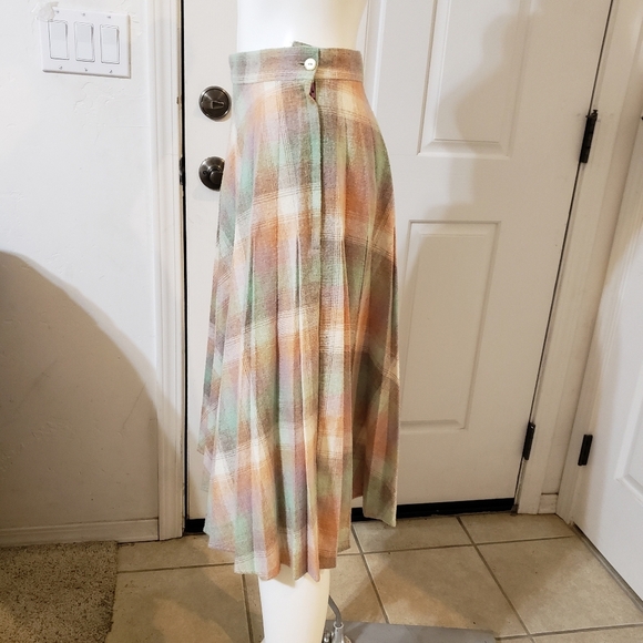 Vintage Size 11 Plaid Multicolor Women's Skirt - Picture 3 of 7